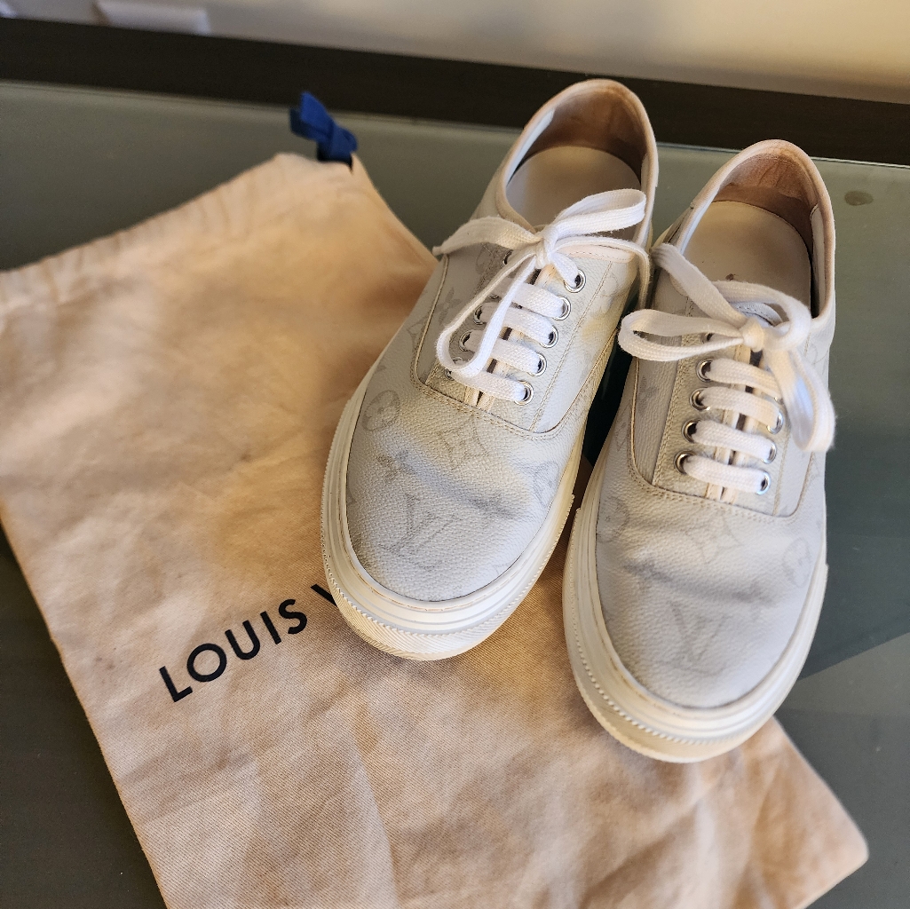 Louis Vuitton Monogram Trocadero White/Gray Low Sneakers